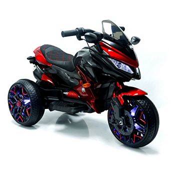 TOEMOA Kids Battery Powered Ride-On Motorcycle Toy with Training Wheels and Lights