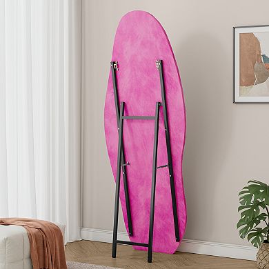 TOEMOA Full Length Floor Mirror with Flannel Wrapped Wooden Frame