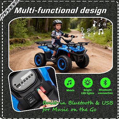 TOEMOA Children's Electric All-Terrain Vehicle with Bluetooth Music Playback