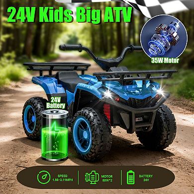 TOEMOA Children's Electric All-Terrain Vehicle with Bluetooth Music Playback