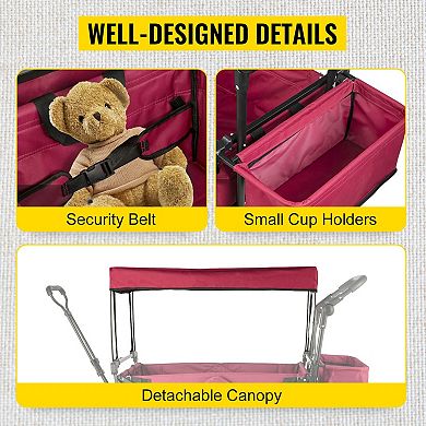 Collapsible Utility Folding Garden Cart with Canopy