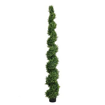 TOEMOA 7 Foot Tall Artificial Two-Tone Pine Tree with Potted Base for Indoor Outdoor Decor