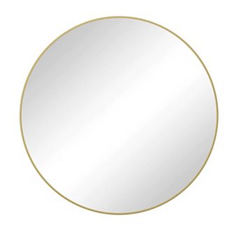 TOEMOA Modern Circular Metal Framed Wall Mirror for Bathroom Living Room