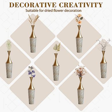TOEMOA 3-Piece Tall Textured Floor Vase Set for Modern Home Decor and Floral Arrangements
