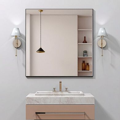 TOEMOA Oversized Modern Rectangle Wall Mirror with Durable Aluminum Frame
