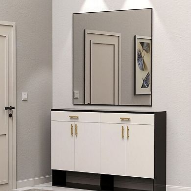 TOEMOA Oversized Modern Rectangle Wall Mirror with Durable Aluminum Frame