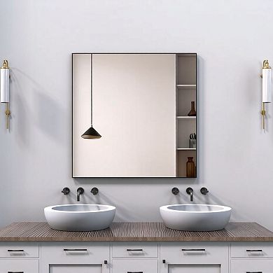 TOEMOA Oversized Modern Rectangle Wall Mirror with Durable Aluminum Frame