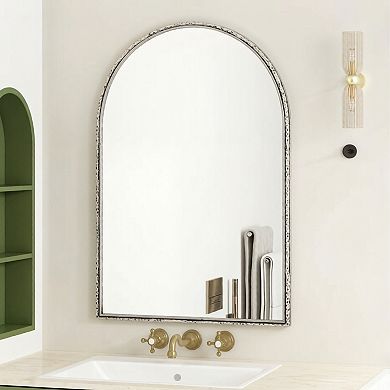 TOEMOA Modern Arched Wall Mirror for Bathroom Vanity and Living Room Decor