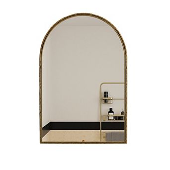 TOEMOA Modern Arched Wall Mirror for Bathroom Vanity and Living Room Decor