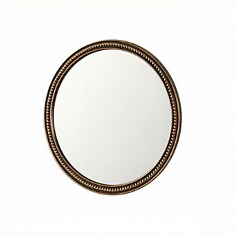 TOEMOA Round Decorative Wall Mirror with Beaded Frame for Home Decor