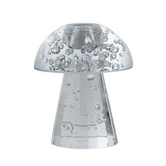 TOEMOA Modern Glass Mushroom Silhouette Taper Candle Holder Display Piece