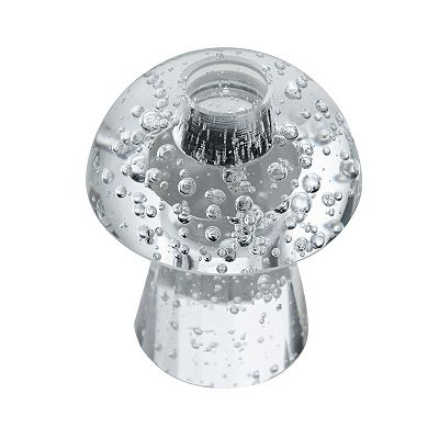 TOEMOA Modern Glass Mushroom Silhouette Taper Candle Holder Display Piece