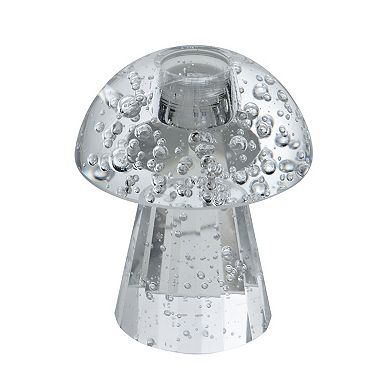 TOEMOA Modern Glass Mushroom Silhouette Taper Candle Holder Display Piece