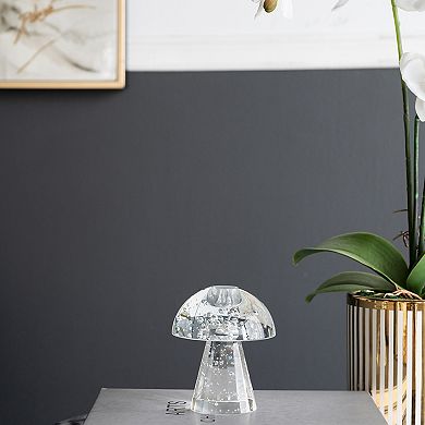 TOEMOA Modern Glass Mushroom Silhouette Taper Candle Holder Display Piece