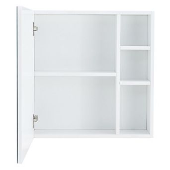 TOEMOA Wall Mounted Mirror Cabinet with Storage Compartments