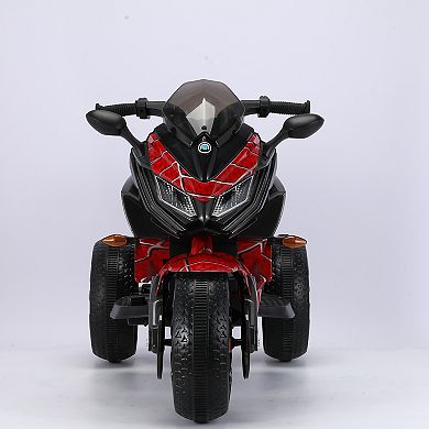 TOEMOA 12V Electric Ride-On Motorcycle Toy with Training Wheels for Kids