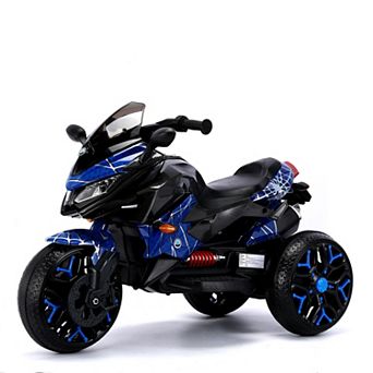 TOEMOA 12V Electric Ride-On Motorcycle Toy with Training Wheels for Kids