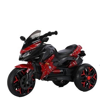 TOEMOA 12V Electric Ride-On Motorcycle Toy with Training Wheels for Kids