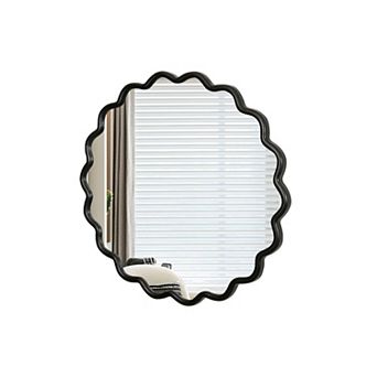 TOEMOA Wavy Wood Border HD Mirror Wall Decor for Modern Home Interiors