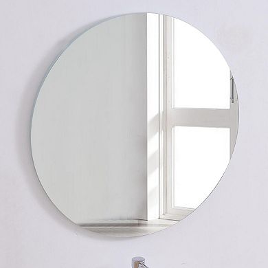 TOEMOA Large Round Wall Mounted Bathroom Mirror with Wide Diameter for Home Decor