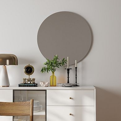 TOEMOA Large Round Wall Mounted Bathroom Mirror with Wide Diameter for Home Decor