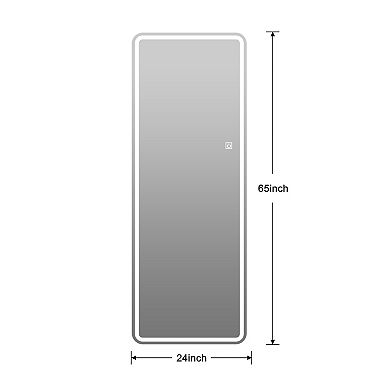 TOEMOA Full Length LED Floor Mirror with Dimming Touch Control and Color Modes