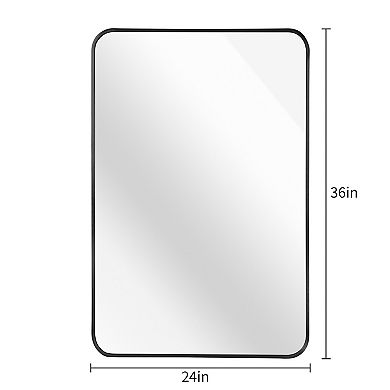 TOEMOA Modern Rectangular Wall Mirror with Metal Frame for Bathroom Decor