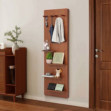 TOEMOA Modern Wall Mounted Full Length Mirror with Shelf and Hook