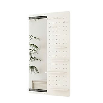 TOEMOA Modern Wall Mounted Full Length Mirror with Shelf and Hook