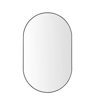 TOEMOA Large Oval Wall Mirror with Narrow Metal Frame for Modern Home Decor