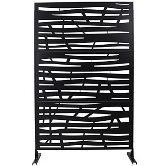 TOEMOA Freestanding Decorative Metal Privacy Screen Panel for Indoor and Outdoor Use