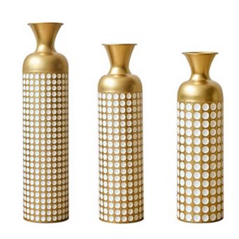 TOEMOA Modern Metal Floor Vases Set of 3 for Elegant Home and Office Decoration
