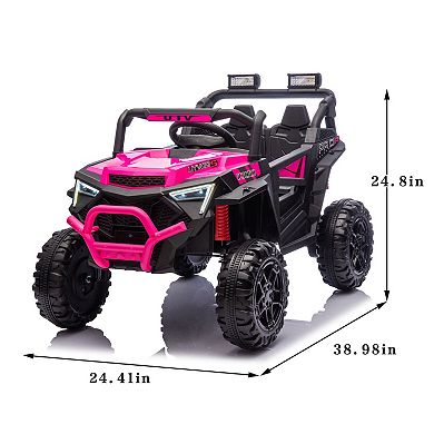 TOEMOA Kids Ride On Electric UTV with Remote Control and LED Lights for Ages 3