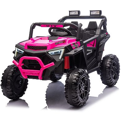 TOEMOA Kids Ride On Electric UTV with Remote Control and LED Lights for Ages 3
