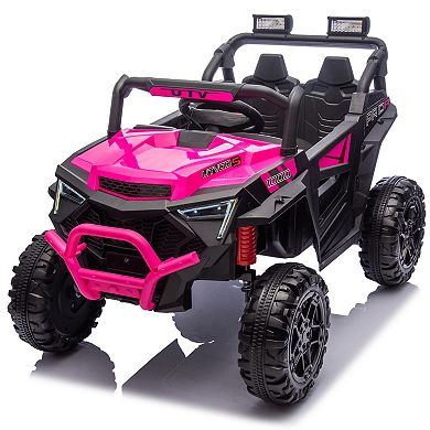 TOEMOA Kids Ride On Electric UTV with Remote Control and LED Lights for Ages 3