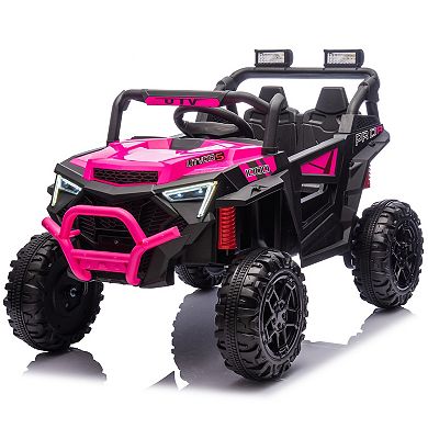 TOEMOA Kids Ride On Electric UTV with Remote Control and LED Lights for Ages 3