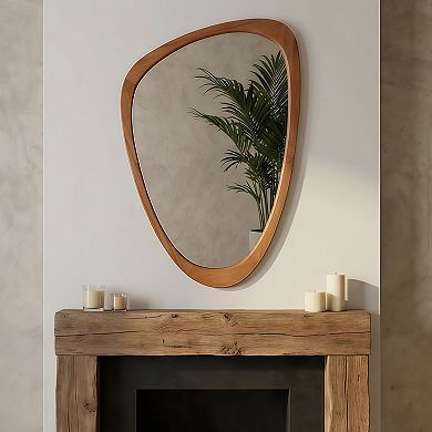 TOEMOA Irregular Solid Wood Frame Decorative Wall Mirror