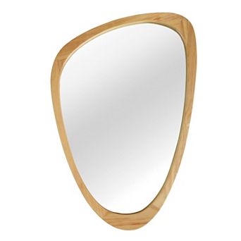 TOEMOA Irregular Solid Wood Frame Decorative Wall Mirror