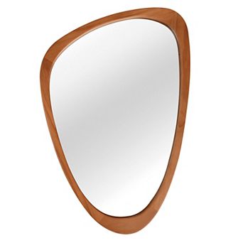 TOEMOA Irregular Solid Wood Frame Decorative Wall Mirror