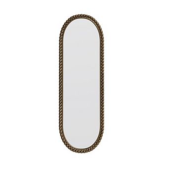 TOEMOA Antique Oval Wall Mirror with Decorative Iron Frame for Home Decor