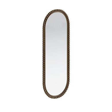 TOEMOA Antique Oval Wall Mirror with Decorative Iron Frame for Home Decor