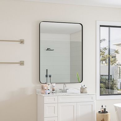 TOEMOA Large Rectangular Wall Mirror with Metal Frame for Modern Home Decor