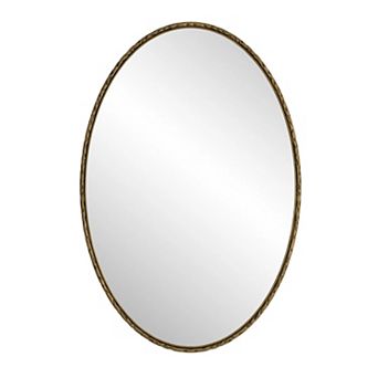TOEMOA Oval Retro Mirror with Decorative Iron Frame Wall Hanging Decor