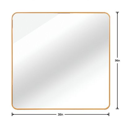 TOEMOA Large Square Framed Bathroom Wall Mirror with Premium Metal Frame
