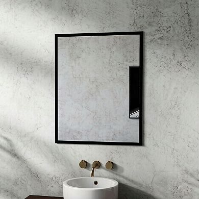 TOEMOA Compact Aluminum Bathroom Mirror Wall Mounted Vanity Makeup
