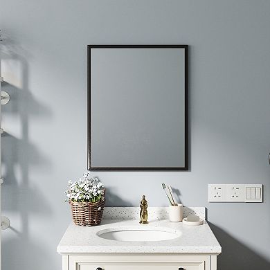 TOEMOA Compact Aluminum Bathroom Mirror Wall Mounted Vanity Makeup