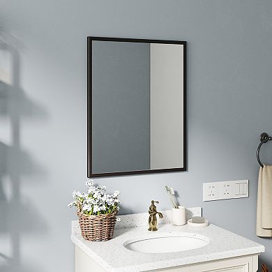 TOEMOA Compact Aluminum Bathroom Mirror Wall Mounted Vanity Makeup