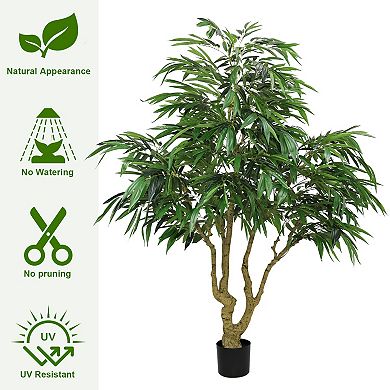 TOEMOA 7FT Tall Indoor Artificial Willow Tree Greenery Plant for Home Decoration
