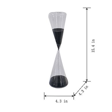 TOEMOA 90-Minute Triangular Hourglass with Black Sand Timeless Desk Decor