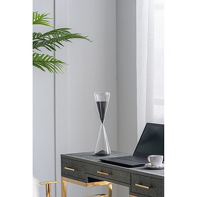 TOEMOA 90-Minute Triangular Hourglass with Black Sand Timeless Desk Decor